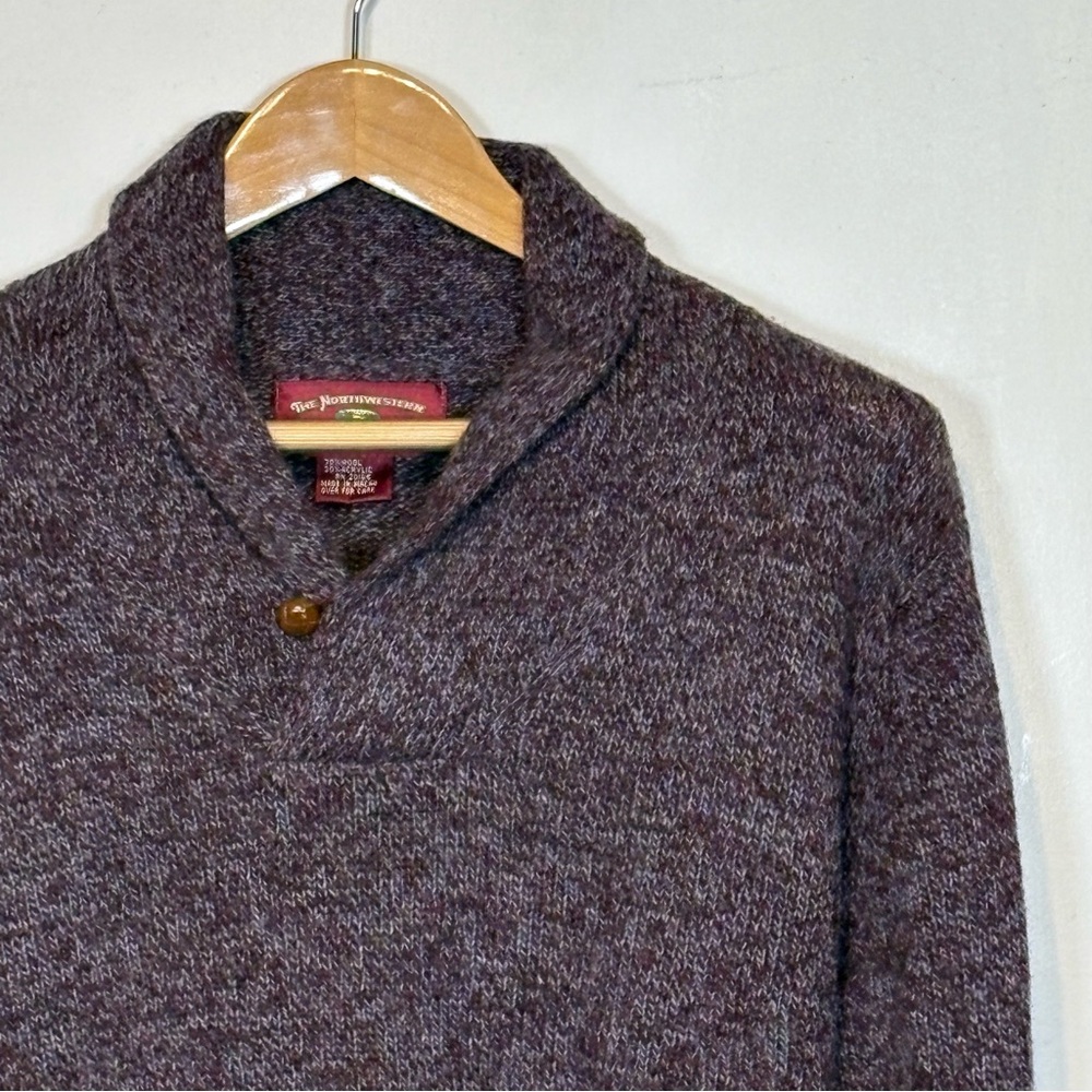Northwestern Knitting Co. Men's V-Neck Pullover Sweater - Rich Brown Size L